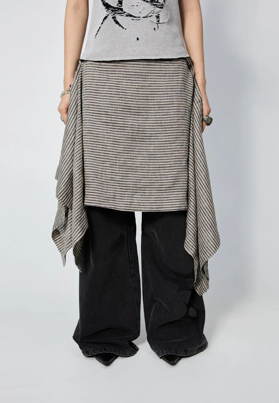 Arthur Origami Skirt Earth Stripe - Image 4
