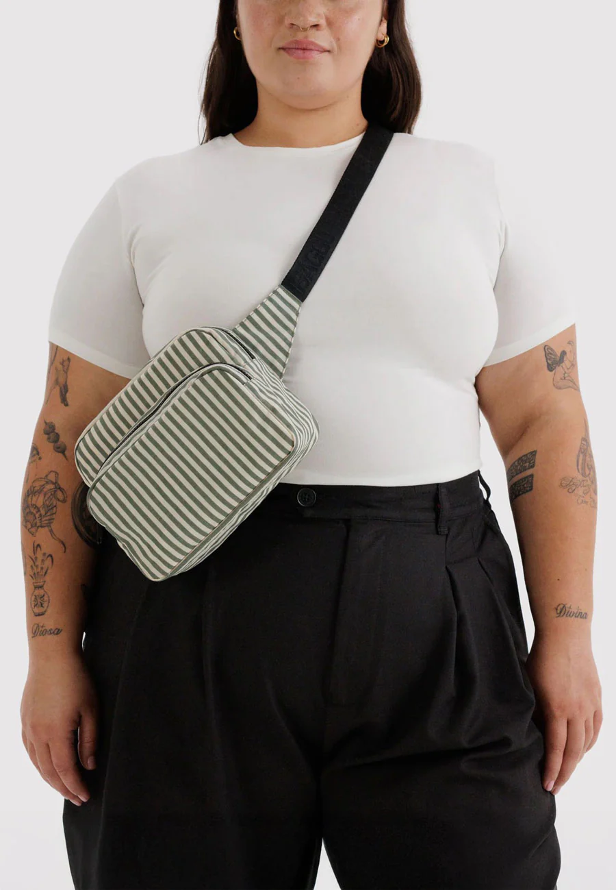 Baggu Fanny Pack Sage Stripe - Image 2