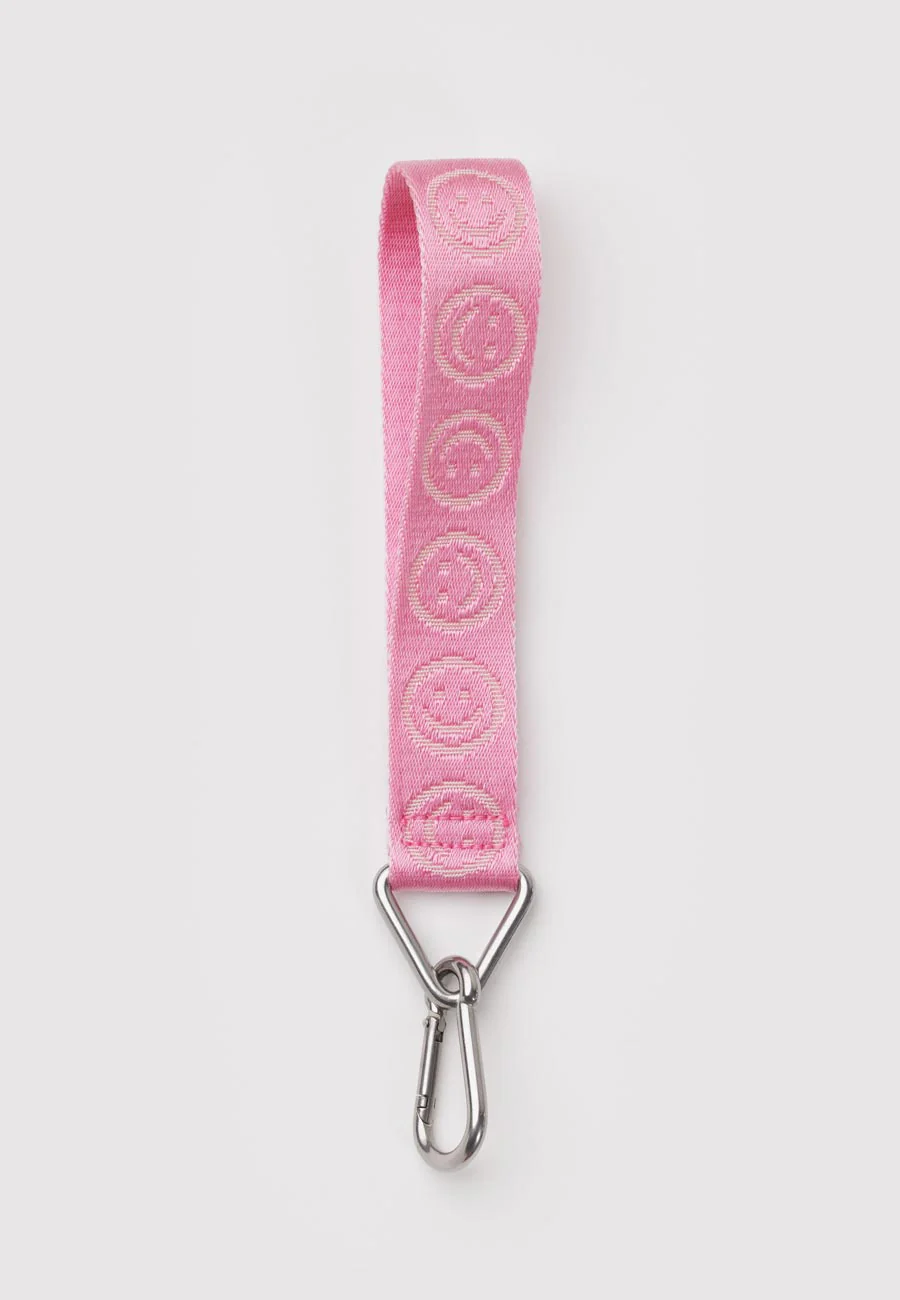 Baggu Logo Keychain Pink Happy