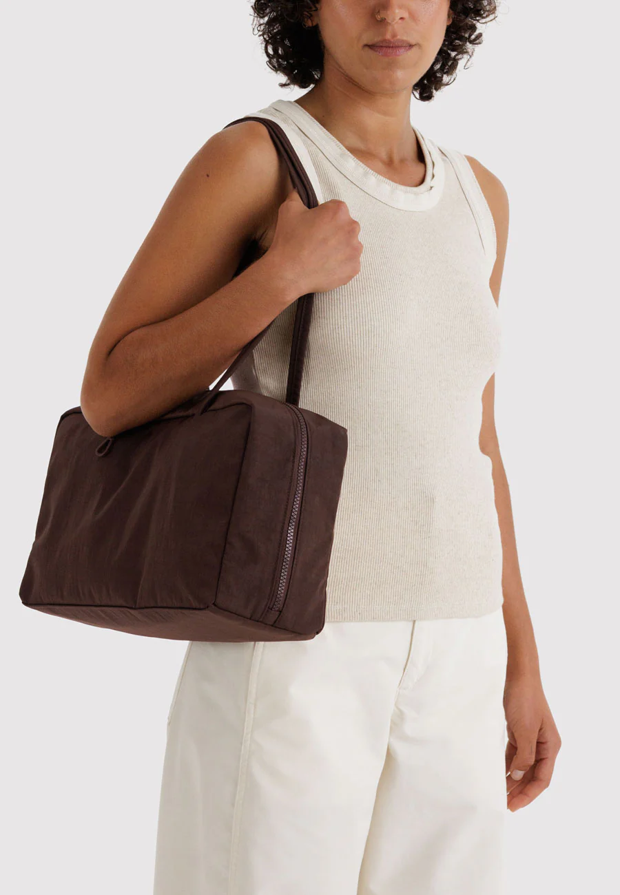 Baggu Medium Nylon Bowler Bag Coffee - Image 2
