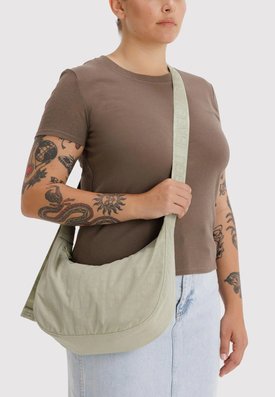 Baggu Medium Nylon Crescent Bag Celadon - Image 2