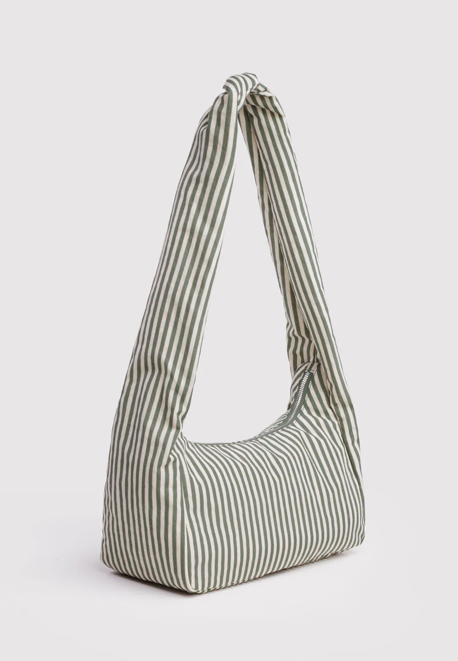 Baggu Nylon Meringue Bag Sage Stripe - Image 3