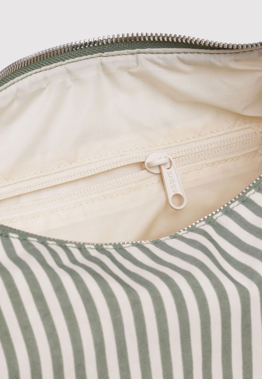 Baggu Nylon Meringue Bag Sage Stripe - Image 4