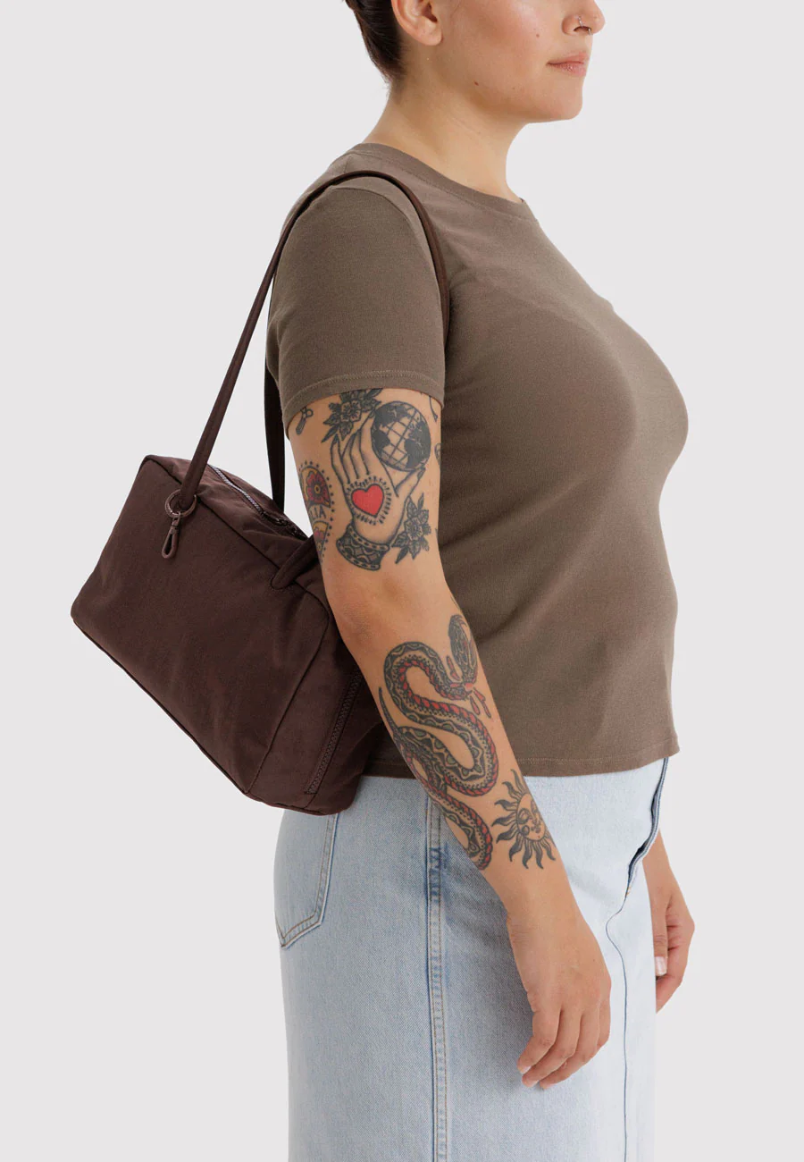 Baggu Nylon Bowler Bag Coffee - Image 2