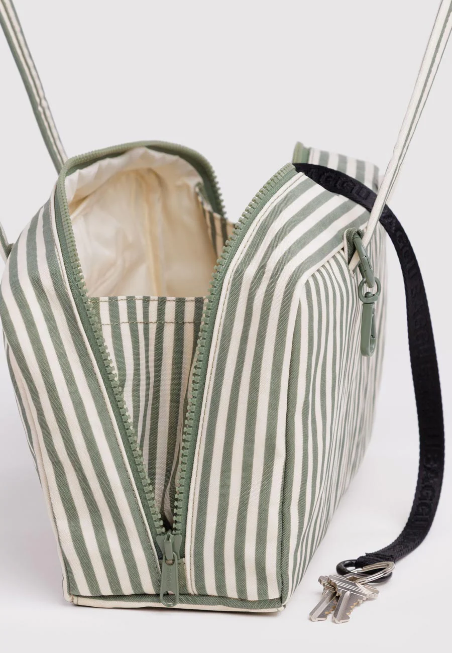 Baggu Nylon Bowler Bag Sage Stripe - Image 3