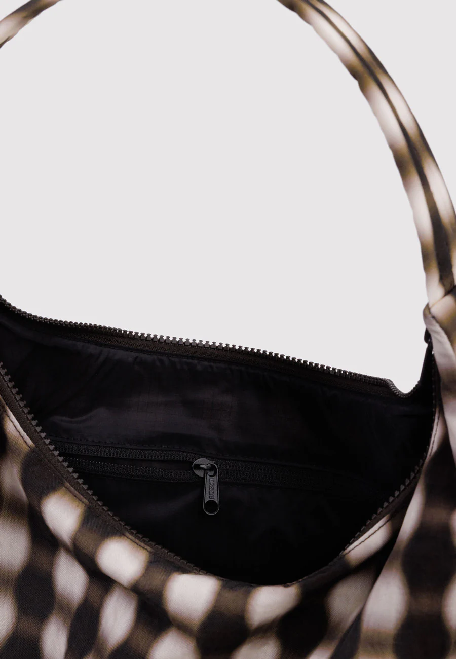 Baggu Nylon Shoulder Bag Blurred Gingham Brown - Image 3