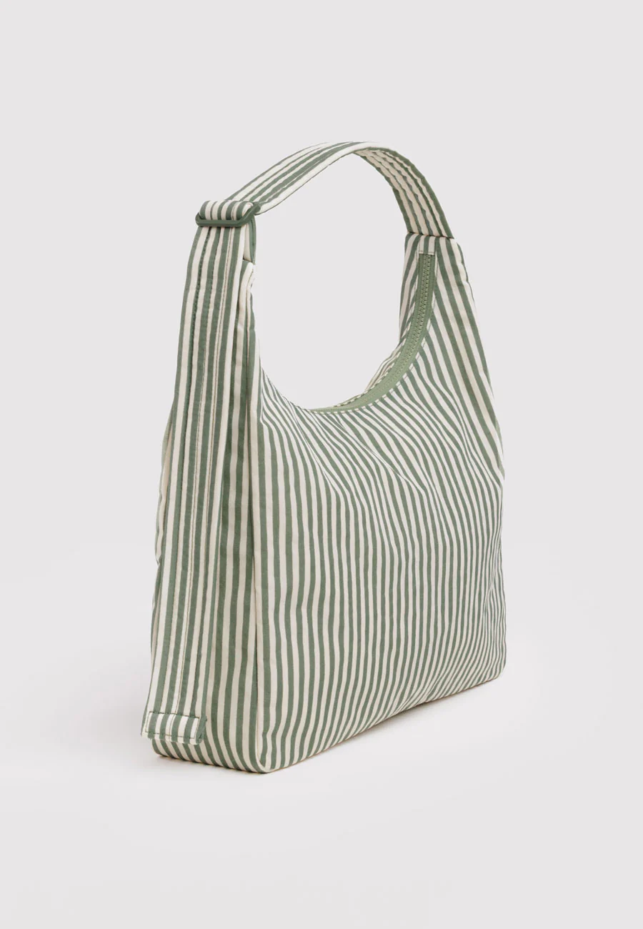Baggu Nylon Shoulder Bag Sage Stripe - Image 2