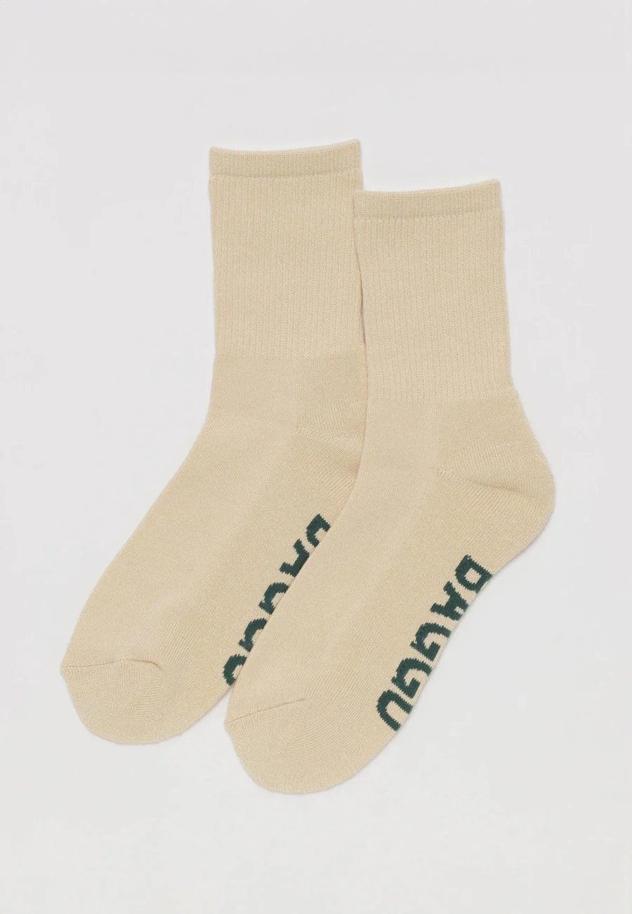 Baggu Ribbed Sock Ecru