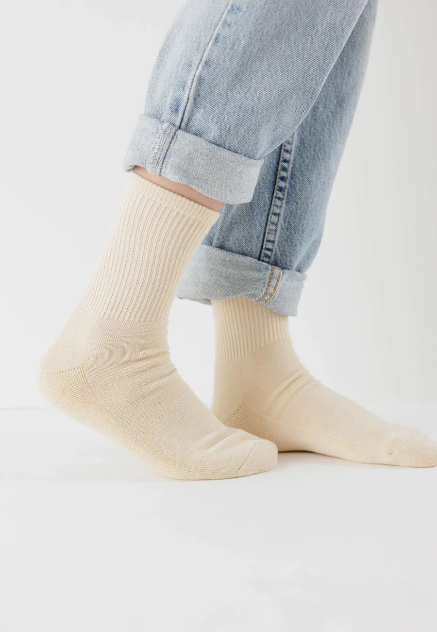 Baggu Ribbed Sock Ecru - Image 2