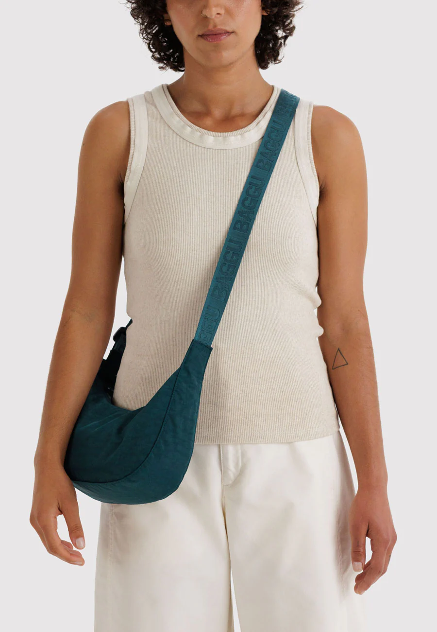 Baggu Small Nylon Crescent Bag Deep Sea - Image 2