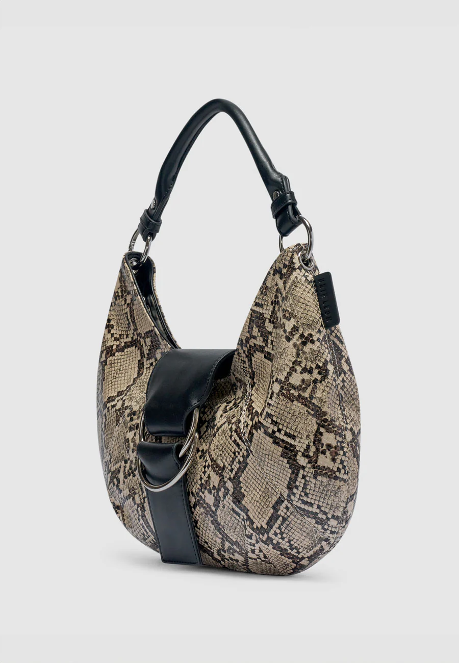 Brie Leon Mischa Baguette Bag Beige Python - Image 4