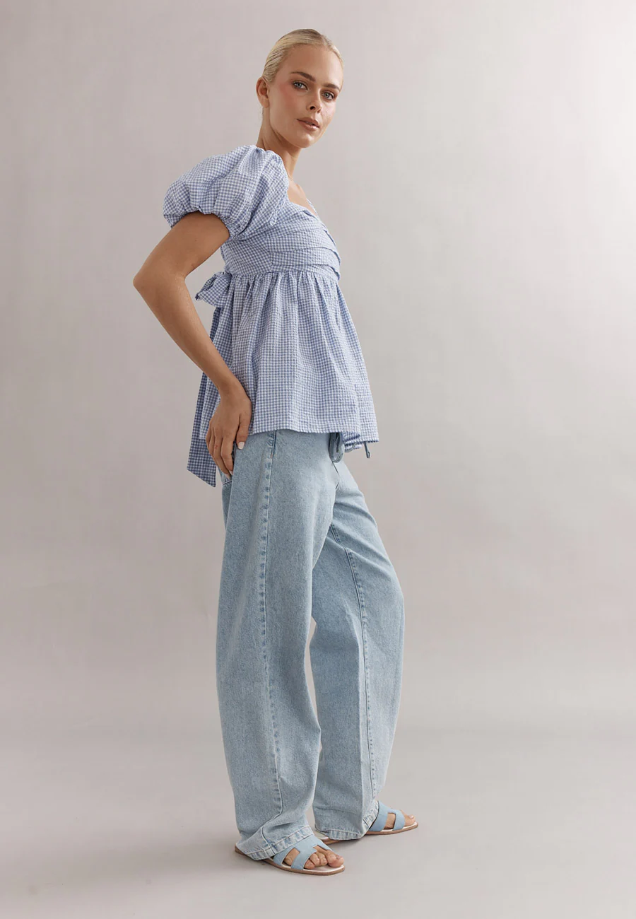 Caitlin Crisp Piper Bodice Blue Gingham - Image 3