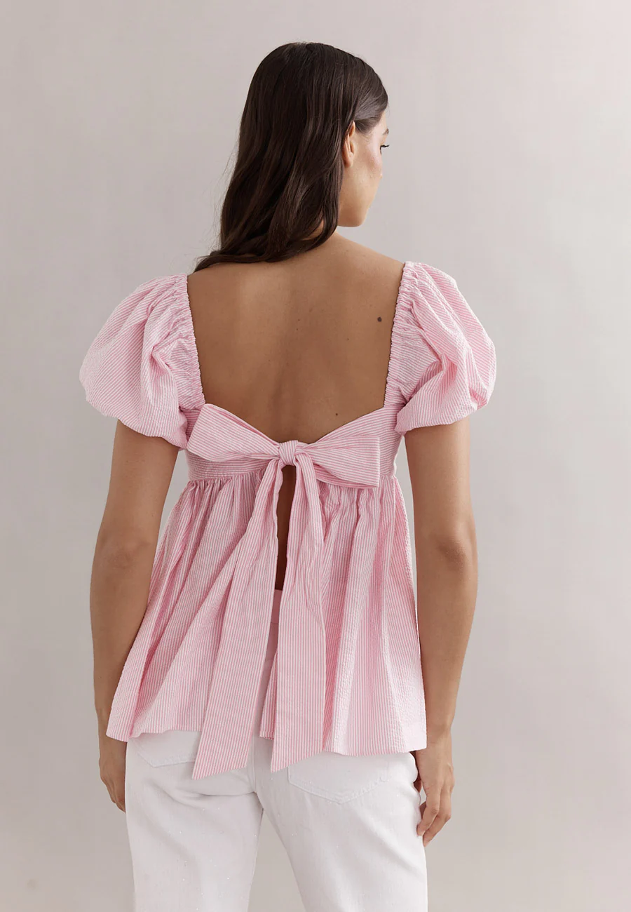 Caitlin Crisp Piper Bodice Pink Seersucker - Image 5