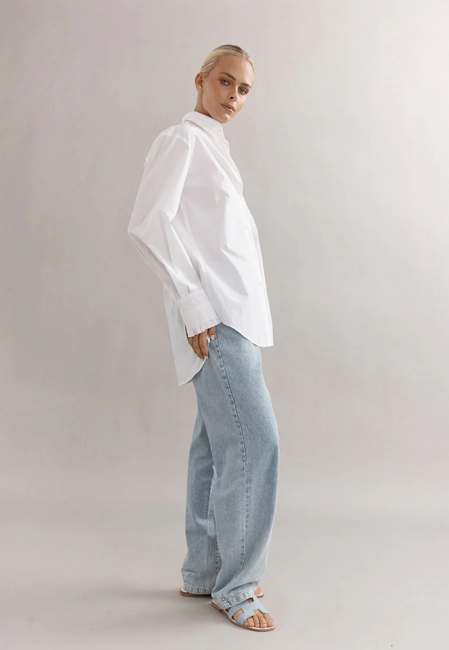 Caitlin Crisp Vienna Shirt White Poplin - Image 3