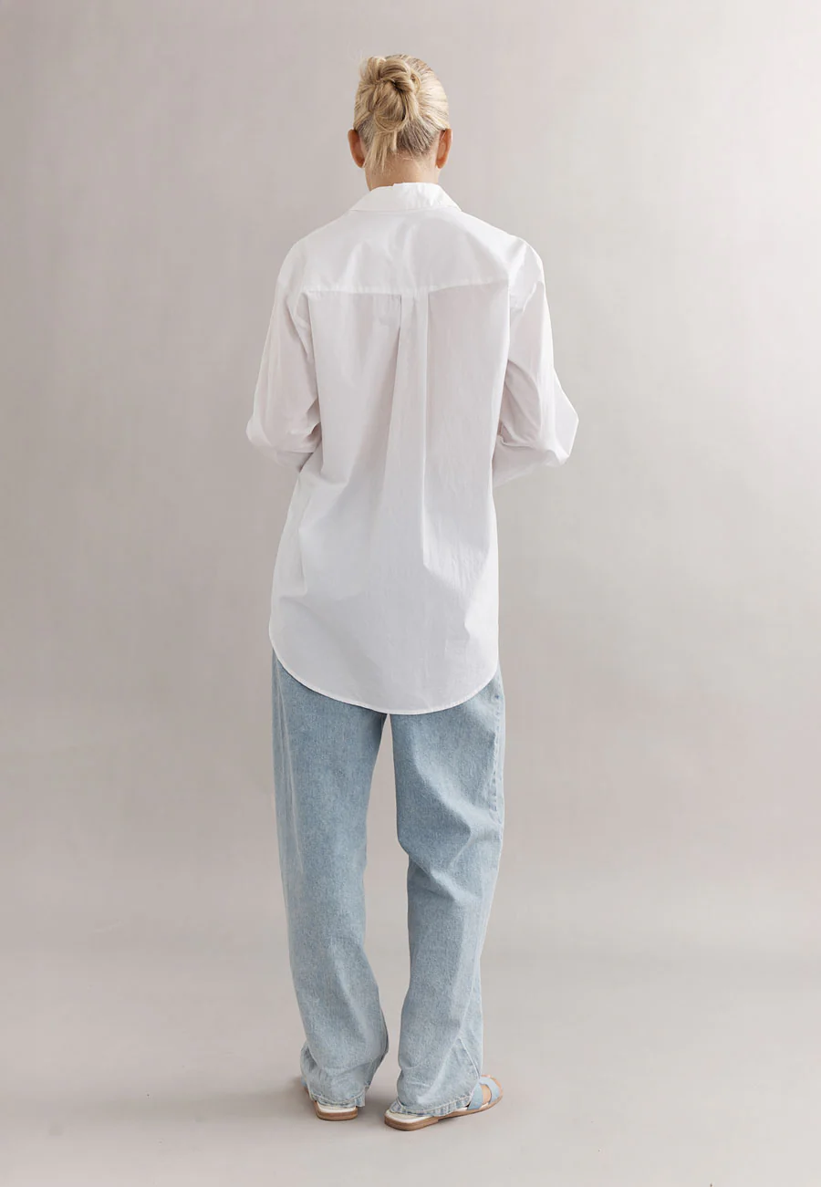Caitlin Crisp Vienna Shirt White Poplin - Image 4