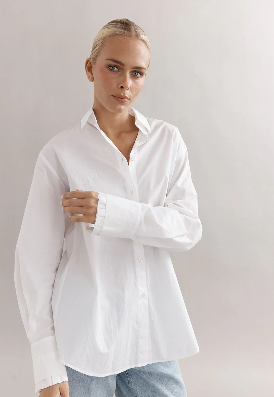 Caitlin Crisp Vienna Shirt White Poplin - Image 5