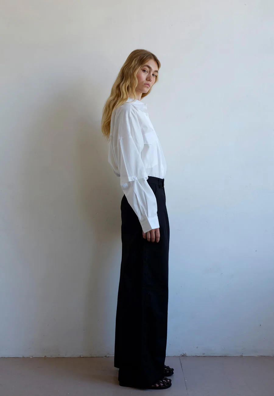 Commonplace Essentials Pleated Front Trouser Black - Image 2