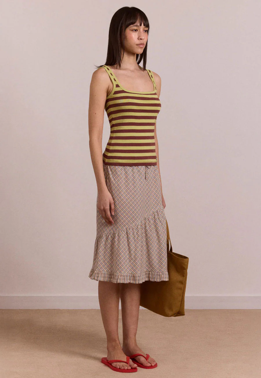 Damson Madder Avielle Tank Green Stripe - Image 4
