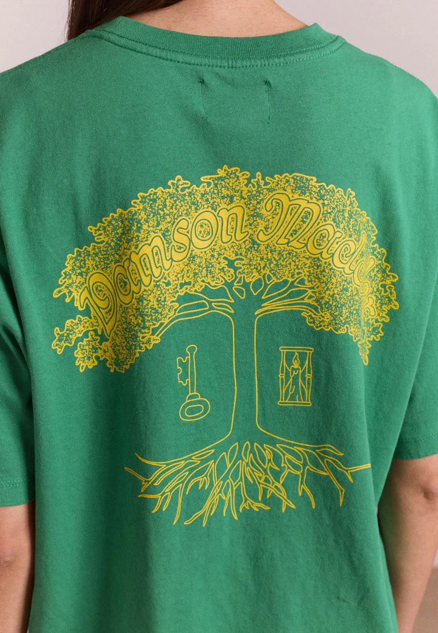 Damson Madder Daily Rituals Graphic Tee Green - Image 3