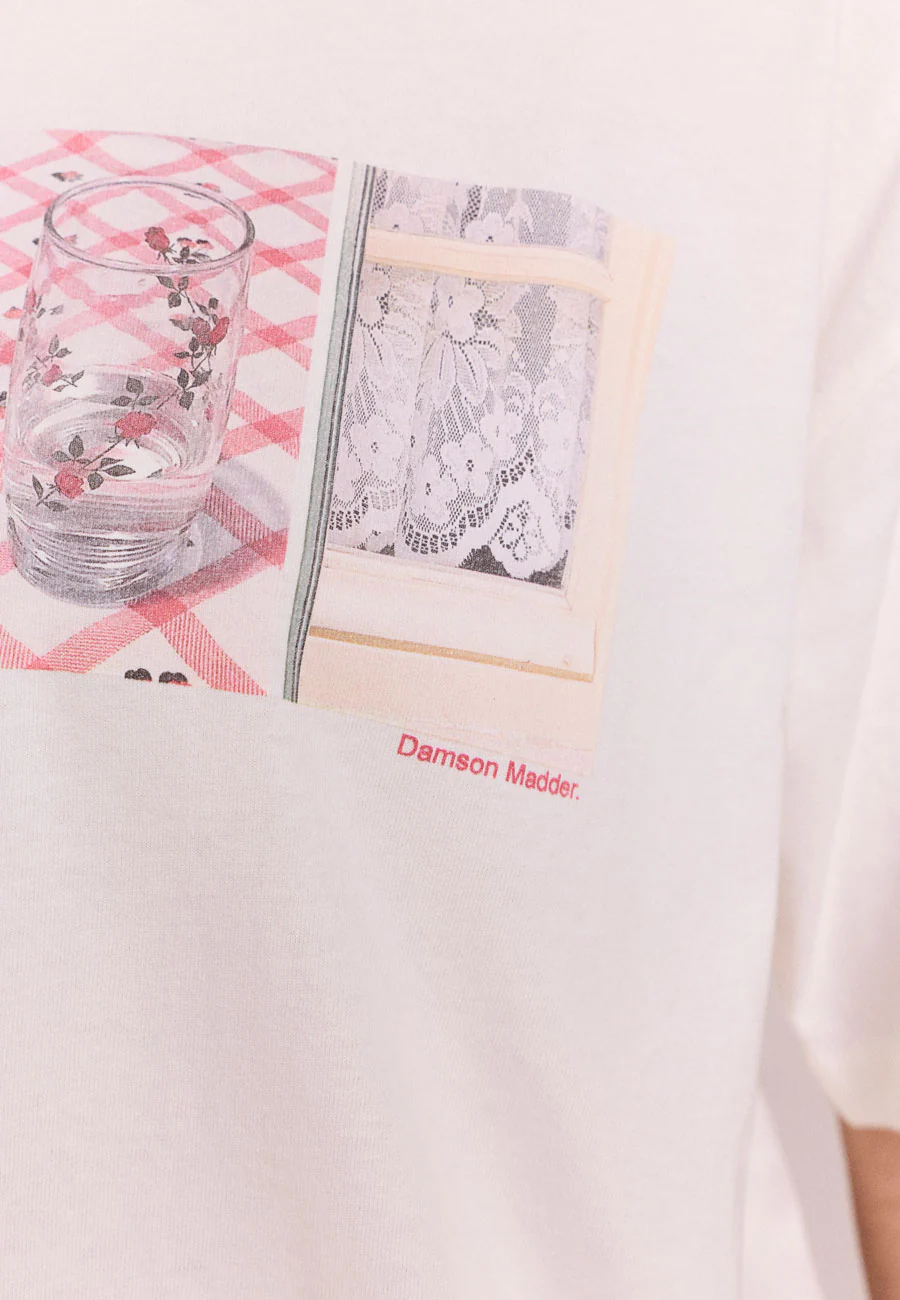 Damson Madder Slow Life Crossword Graphic Tee Ecru - Image 6