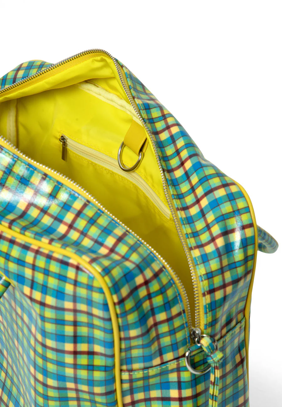 Damson Madder Truro Coated Holdall Zesty Check - Image 4