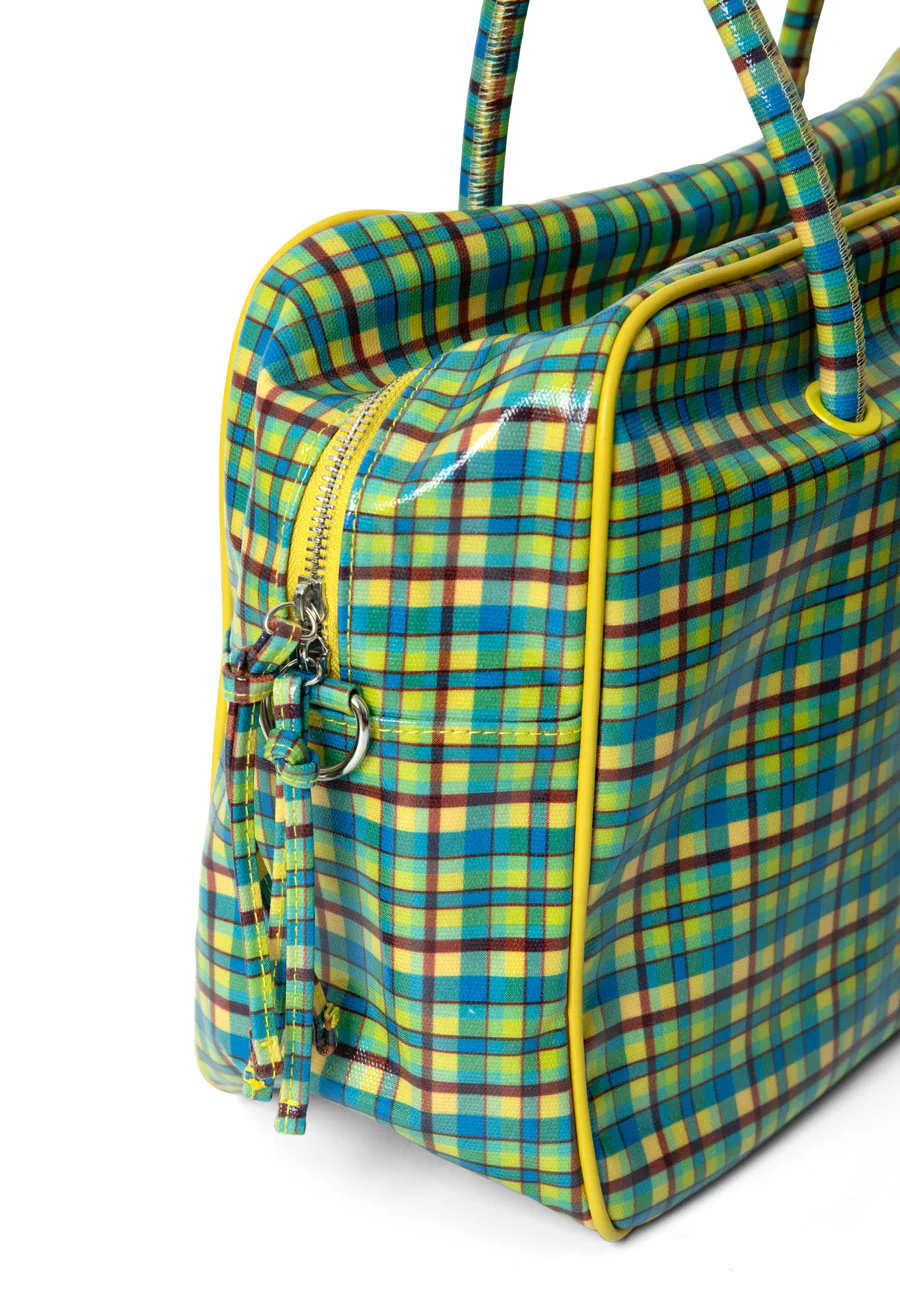 Damson Madder Truro Coated Holdall Zesty Check - Image 5