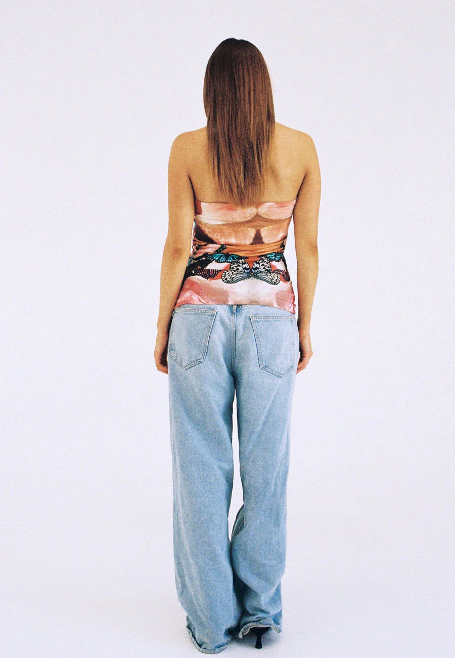 Lottie Hall Lucky Tube Top Butterfly Wave Red - Image 4