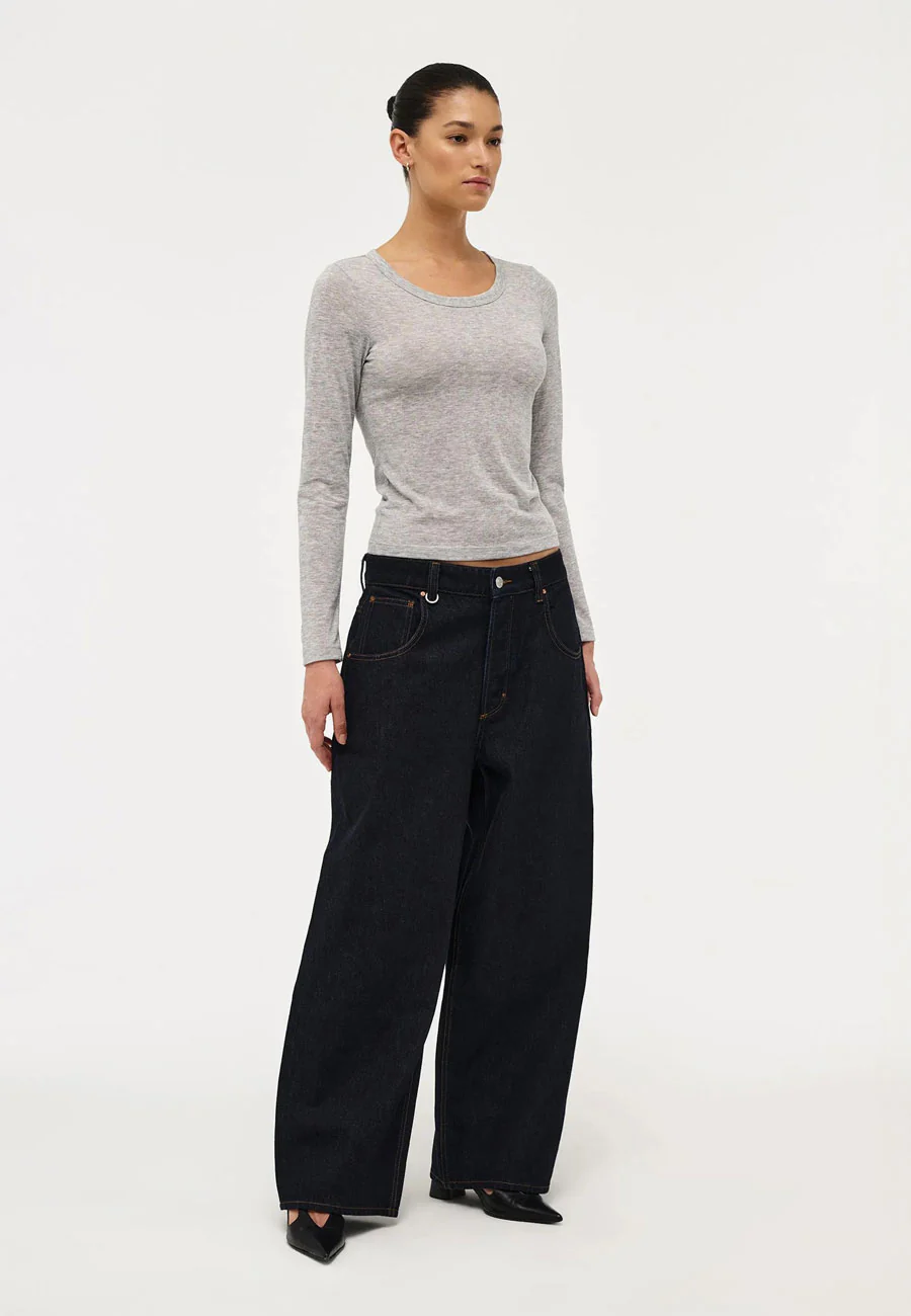 Neuw Girlfriend Longsleeve Grey Marle - Image 2