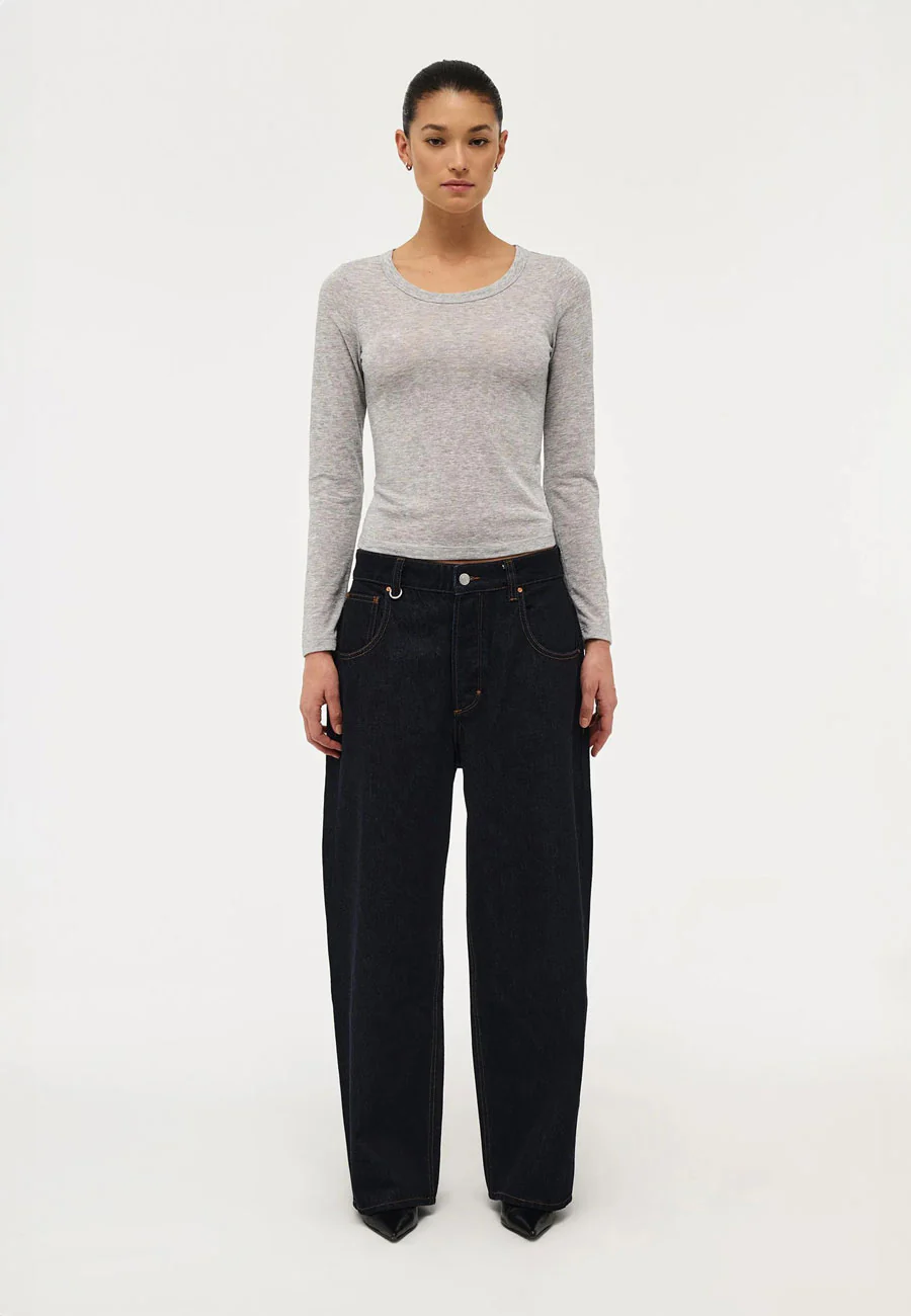 Neuw Girlfriend Longsleeve Grey Marle - Image 3