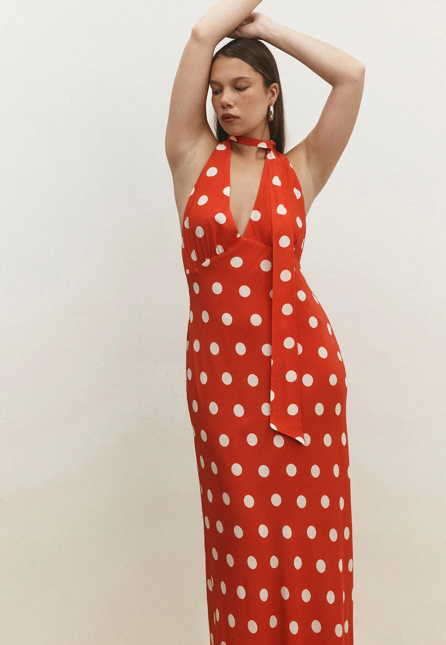 Ownley Elyse Maxi Dress Red Polka - Image 2