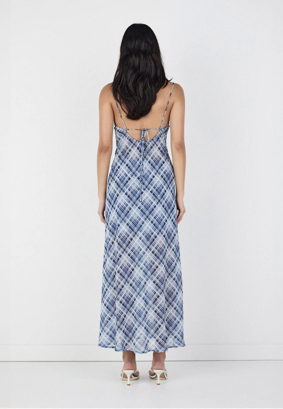 Ownley Nostalgia Dress Sky Plaid - Image 3