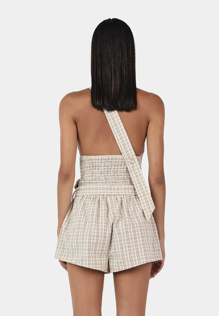 Ownley Sammy Asym Top Beige Tartan - Image 3