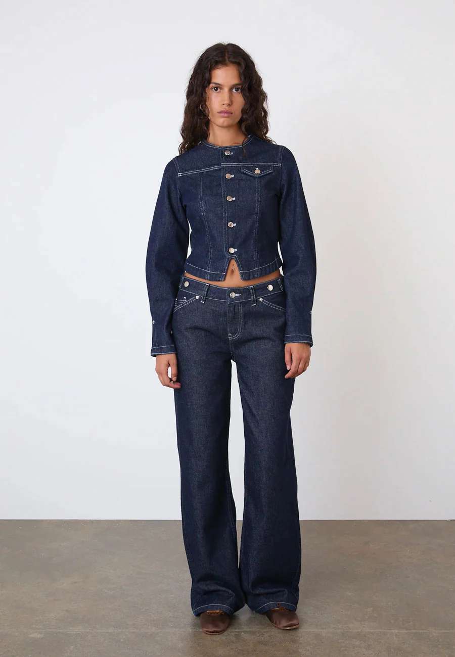 Peachy Den Goldie Wide Leg Jean Indigo Rinse - Image 4