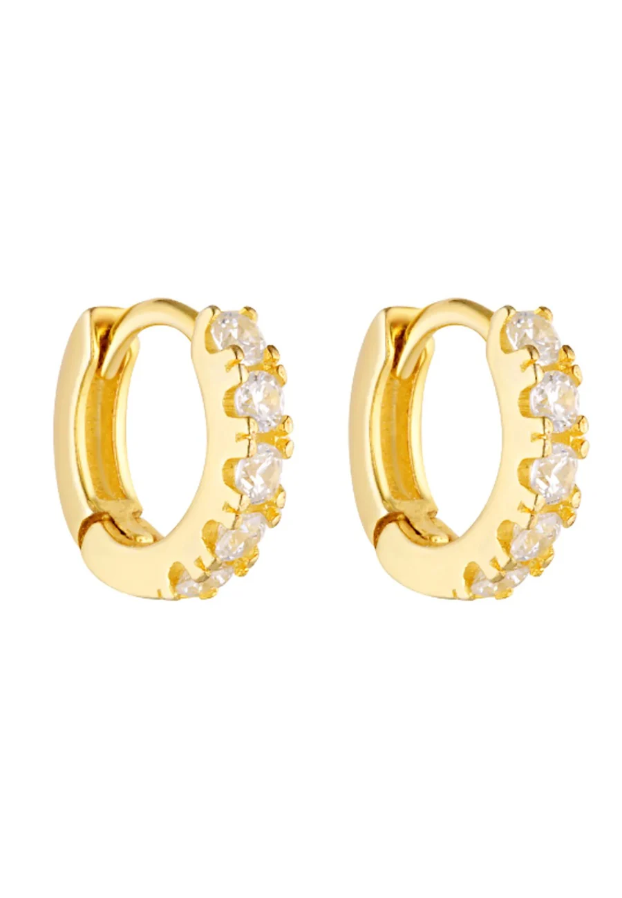Porter Jewellery Angel Huggies Gold/Clear 7mm