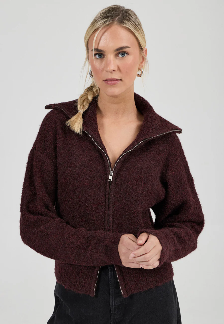 Rolla's Loom Cardigan Dark Cherry - Image 4